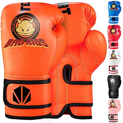 TEKXYZ Bad Kids Series Boxing Gloves 1 Pair Synthetic Leather 6oz White 