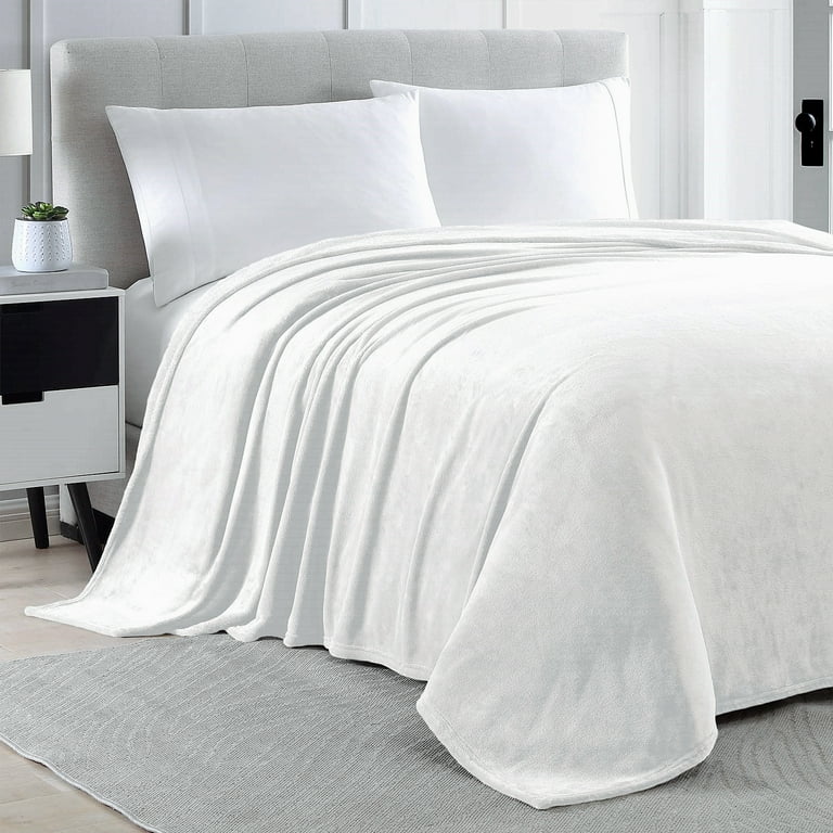 King size discount white fleece blanket