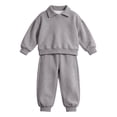 thumbnail image 4 of yboeqw Toddler Girls Outfits Fall Winter 3 6 9 12 18 Months 2T 3T 4T Girls Clothing Sets Long Sleeves Collared Top Pants 2Pcs Sets Autumn Winter,Size 1-2 Years, 4 of 4