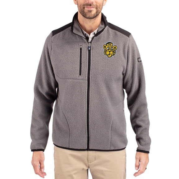Men's Cutter & Buck Gray Missouri Tigers Cascade Eco Fleece Full-Zip Jacket