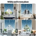 thumbnail image 4 of Swag Curtains Valances for Windows, Christmas White Snowflakes Short Kitchen Window Curtains Over Sink, Winter Blue Gradient Cafe Curtains Panel Set Of 2,Rod Pocket, 45 Inches Length, 4 of 8