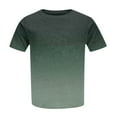 thumbnail image 5 of EHTMSAK Dressy Womens Tops Plus Size Solid Tee Shirts Clearance Crew Neck Ladies Short Sleeve Tops with Lower Sides Summer Womens Plus-Size Tops for Leggings Dark Green 4X, 5 of 7