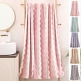 thumbnail image 1 of Toalla de forro polar de coral a rayas de secado rápido 75x35cm – Toalla de baño para el baño de poliéster ultra absorbente, colores degradados suaves Rosa Púrpura Gris Verde Marrón, 1 of 6
