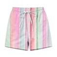 thumbnail image 3 of Yievot Summer Beach Shorts for Women Floral Print Elastic Waist Drawstring Relaxed Fit Vacation Shorts, 3 of 5