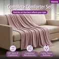 thumbnail image 4 of Vianney Lilac Queen Size Lightweight Fleece Blanket Ultra-Soft Rose Pink Throw Year-Round Cozy Comfort and Elegant Bedroom Decor, 4 of 8