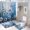 Floral 3, variant on Bathroom Rugs Sets 4 Piece with Shower Curtain, Floral Pattern Printed on Bathroom Decor and Accessories, Great for Master Bath Beach House Modern Home, 72 x 72 inches