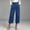 Blue, variant on ClodeEU Women's High Waisted Denim Wide Leg Capri Pants,Casual Trendy Baggy Jeans Black,Women's Plus L