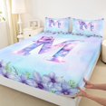 thumbnail image 3 of Homewish Aesthetic Letter M Full Size Sheets for Kids, Blue Kawaii Butterfly Bed Sheets, Fairy Tale Princess Style Sheet Sets, Breathable Home Decor, 4pcs, 3 of 7