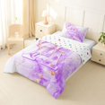 thumbnail image 2 of Manfei Purple Bow Twin Comforter Sets,Girls Personalized Letter A Bedding Set,Polkadot Reversible,2pcs,1 Comforter and 1 Pillowcase, 2 of 7