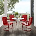 thumbnail image 3 of Crosley Furniture Bates 5 Piece Metal Outdoor Dining Set in Bright Red Gloss, 3 of 11