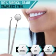 thumbnail image 4 of Herramientas dentales, juego de 10 herramientas de limpieza de dientes para eliminar placa de acero inoxidable, kit de higiene bucal, púas de sarro, dientes, raspador de lengua para dentista, personal, 4 of 5