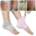 thumbnail image 3 of Xiao Hua Calcetines de gel de sílice hidratantes para el talón, para pies secos y agrietados, protectores, con forro de malla de gel (1 par), color gris, 3 of 5