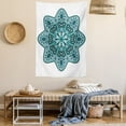 thumbnail image 2 of Mandala Decor Tapestry, Eastern Chinese Lace Mandala with Inner Eye Fish and Paisley Figures Artwork, Wall Hanging for Bedroom Living Room Dorm Decor, 40W X 60L Inches, Teal, by Ambesonne, 2 of 5