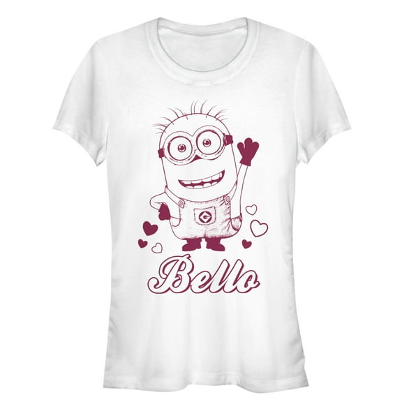 Junior's Despicable Me Minion Hello Bello  Graphic Tee White 2X Large