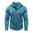 thumbnail image 6 of WTOBBY Men's Hooded Button-Up Long Sleeve T-Shirt Casual Three-Button Design, Comfortable Solid Color Top for Daily Wear, Layering, and Cool Weather Outfits,Light Blue L, 6 of 7