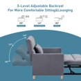 thumbnail image 4 of Aukfa Convertible Sleeper Chair Bed, Futon Chair, Adjustable Angle Backrest Chaise for Adults - Gray, 4 of 9