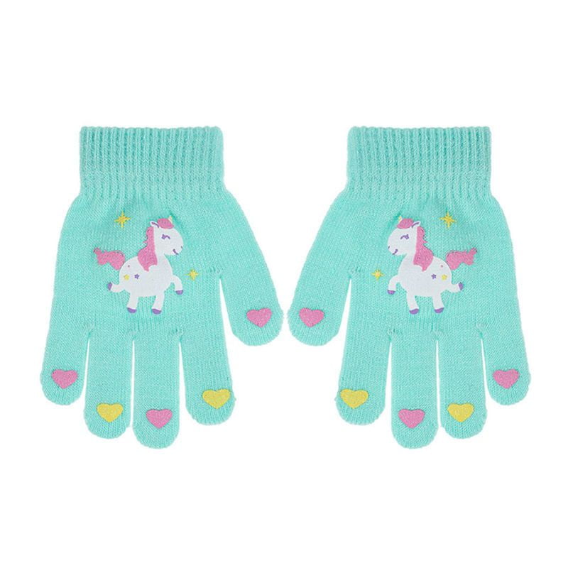 Toddler Baby Lovely Cartoon Bunny Gloves with Anti-lost String Winter Warm Knitted Gloves Soft Cosy Double Thicken Plush Gloves Thermal Full Finger Gloves Hand Warmer for 0-3 Years Kids 