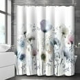 thumbnail image 2 of Floral Shower Curtains for Bathroom, Blue Watercolor Shower Curtain, Farmhouse Bathroom Curtain Decoration, Waterproof Fabric Shower Curtain Liner Set Machine Washable 72x72 Inch (with 12 Hooks), 2 of 6