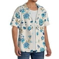 thumbnail image 4 of Xecao offers the Rose Flowers for Men's Casual Short-sleeved Shirt, a button-up collared shirt with a pocket, perfect for beach vacations and yacht travel in the Medium size., 4 of 7