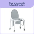 thumbnail image 4 of Medline Aluminum Drop-Arm Bathroom Chair Commode with 4 Locking Casters, 300 lbs. capacity, 4 of 6