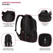 SWISSGEAR Cecil 5505 Laptop Backpack for Work, School, College, Office, Everyday, Black Hex, 18-Inch