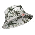 thumbnail image 2 of Naloa Flamingo Palm Trees Reflective Double-Sided Bucket Hat, Sun Hat, Soft and Breathable for Gardening, Beaching, Camping, Hiking, Fishing, 2 of 9