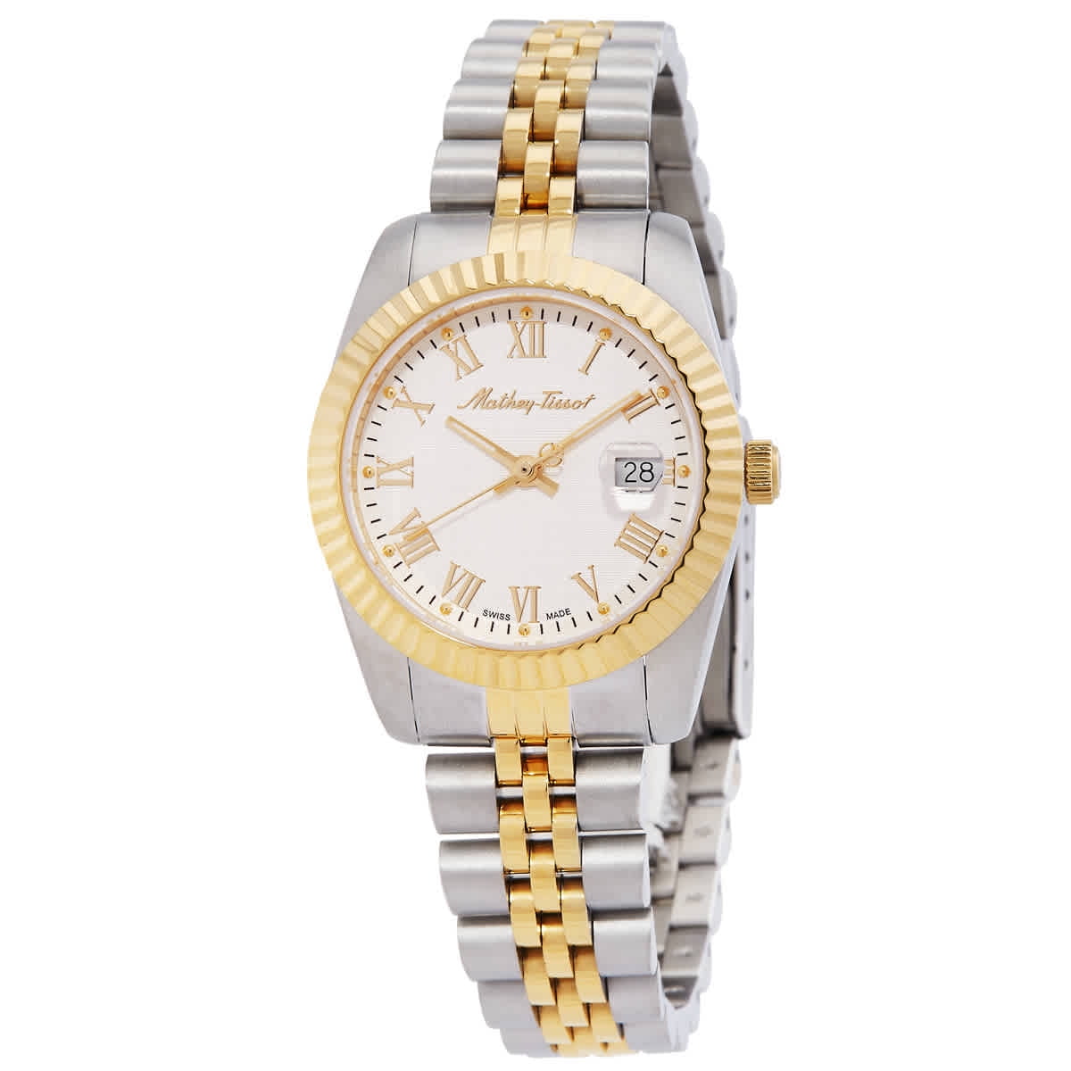 Caravelle 44L143 Womens New York White Dial Gold Steel Bracelet