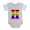 Heather Gray, variant on CafePress - Rainbow Letter H - Cute Infant Baby Football Bodysuit