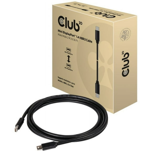 Club 3D MiniDisplayPort 1.4 HBR3 Cable M/M 2m/6.56 Ft. - CAC-1164