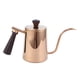 thumbnail image 1 of Tetera de café de 700 ml, boquilla de cuello de cisne de acero inoxidable 304, cafetera con mango de madera, boquilla larga, oro rosa, 1 of 14