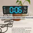 thumbnail image 3 of 9 Inch Large Digital Wall Clock USB Powered TEMP Humidity Week Auto Dimmer DST Table Clock 12/24H Electronic LED Alarm Clock (WG,9 inch), 3 of 7