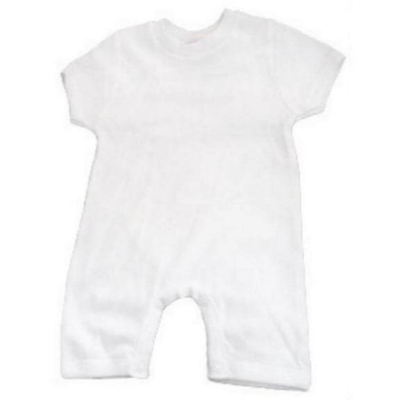 Baby Jay 100% Cotton White Short Sleeve Infant Toddler Bodysuit Romper (12-18 Months, White)