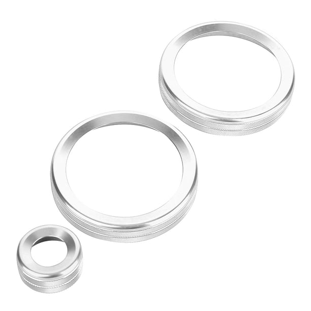 Círculo de perilla de aire acondicionado, 3 piezas/juego de aire acondicionado de aluminio Anillo de perilla de aire acondicionado Perillas de aire acondicionado Ajuste Rendimiento sólido