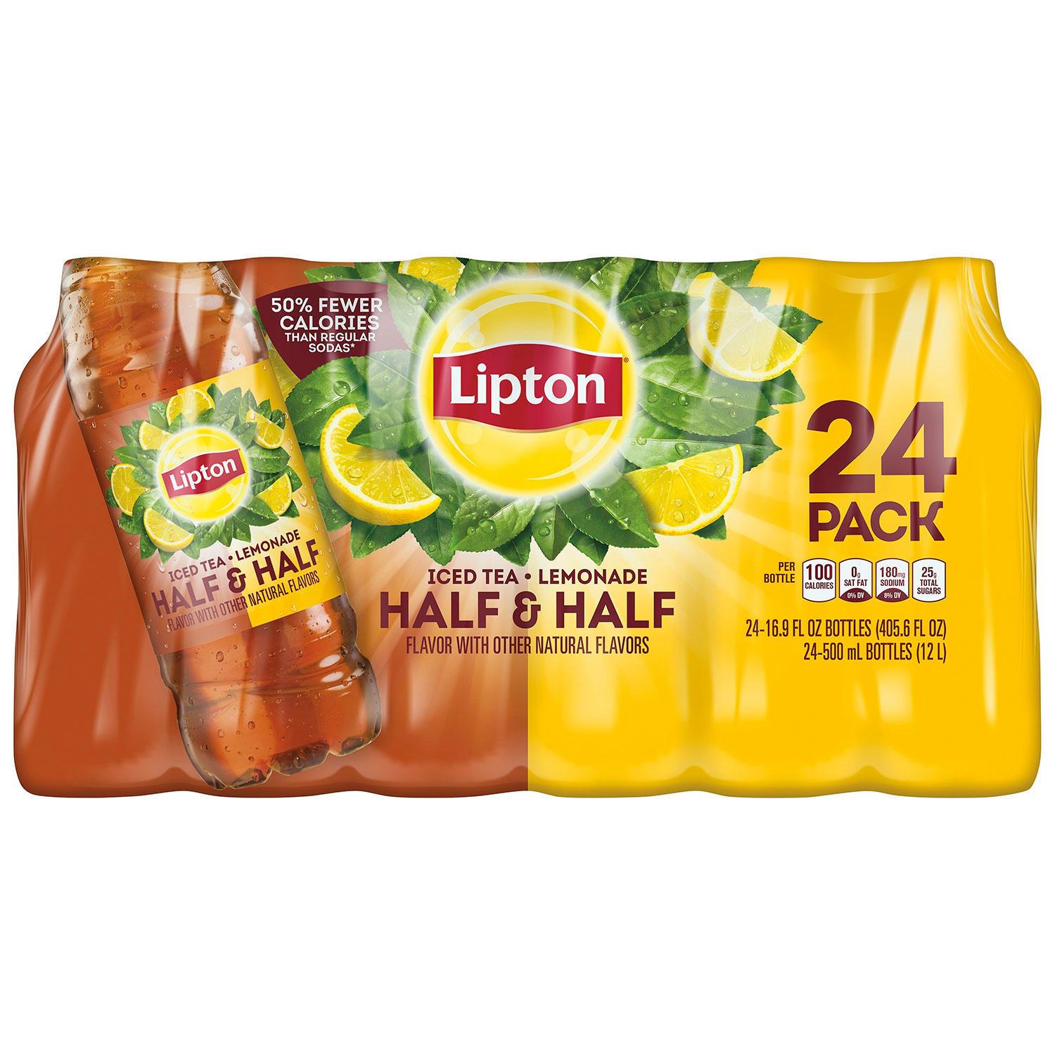 Lipton Half And Half Iced Tea & Lemonade - 72 Pack Of 16.9 Oz Bottles