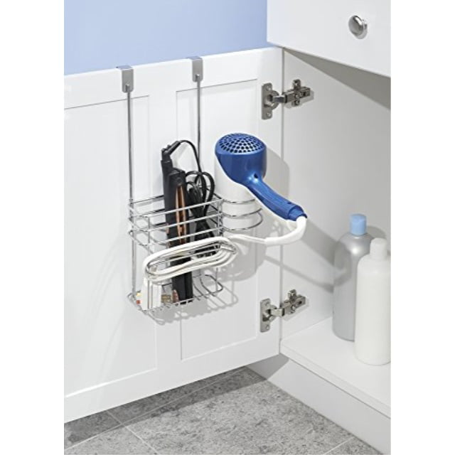 Details about   mDesign Metal Over Door Bathroom Hair Care  Styling Tool Organizer Storage Bask 