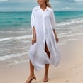 thumbnail image 4 of MaFYtyTPR Bikini Cover Up Tops Women's Solid Color Sexy Cut-Out Beach Bikini Swimsuit Smock, 4 of 5