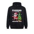 thumbnail image 2 of Sudadera con capucha personalizada para hombre con hilo dental de Papá Noel alrededor del árbol de Navidad y luces, nueva moda, con estampado, 2 of 4