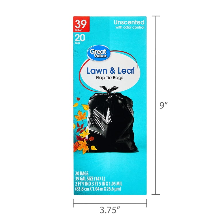 Great Value 39 Gallon Lawn & Leaf Flap Tie Bags, 20 Count photo 8