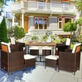 thumbnail image 1 of Gymax 9PCS Rattan Wicker Patio Dining Set Outdoor Furniture Set w/ White Cushion, 1 of 10