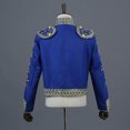 thumbnail image 4 of Elegant Men's Embroidered Tuxedo Set Blue Red Black White | Formal 2-Piece Suit with Gold Trim & Fringe | Regular Fit Floral Blazer Jacket Waistcoat Pants for Wedding Prom, 4 of 7