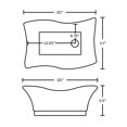 thumbnail image 2 of 20-in. W Above Counter White Vessel For Deck Mount Deck Mount Drilling, 2 of 4