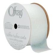 Offray Ribbon, White Opal 1 1/2 inch Galena Metallic Ribbon for Wedding, Crafts, and Gifting, 9 feet, 1 Each