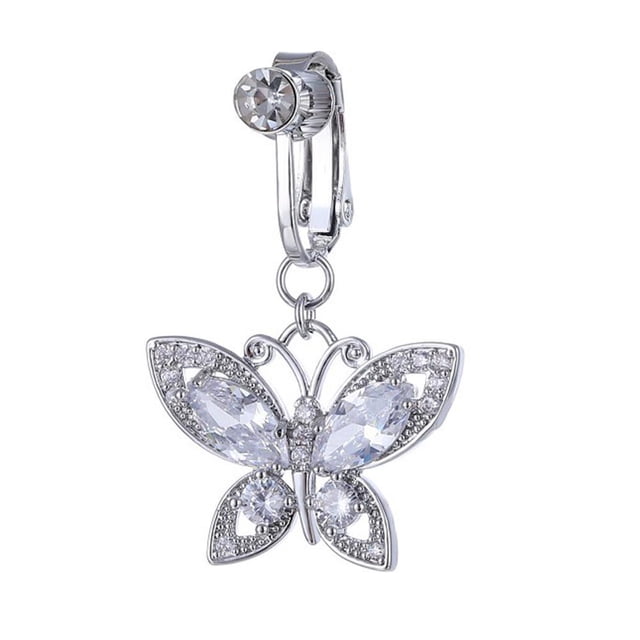 Large Butterfly Pendant Fake Navel Ring - Sexy, Classic Style for Parties