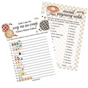 Little Cutie Pie Baby Shower - Animal Pregnancy and Emoji Picture Guessing (2 Games) - 20 Game Cards