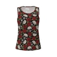 thumbnail image 4 of Fotbe Red Rose Skull Womens Loose Fit Casual Flowy Slim-Fit Tank Tops Athletic Round Neck Trendy Sleeveless Summer Tops for Gym and Yoga-Large, 4 of 9