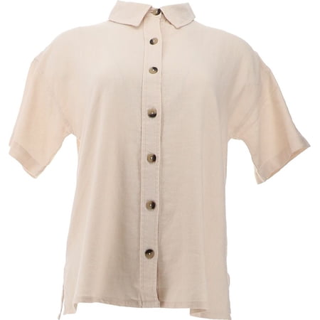 Studio Park x Courtney Khondabi Button Linen-Blend Top Women's A491910