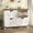 Brown and White(farmhouse), variant on Fluted Design Shoe Storage Cabinet, Double Layer Slim Freestanding Stand White