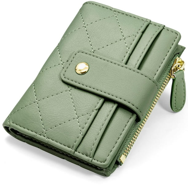 Wallet for Women Womens Wallet Card Holder Small Bifold Rfid Blocking Purse Cute Small Leather Pocket Wallet for Women Girls Ladies Mini Short Purse Green Walmart en linea
