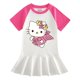 thumbnail image 3 of Hello Kitty ropa de dibujos animados para niños vestido de algodón de media manga niñas bebé Casual Color a juego Falda plisada de manga corta, 3 of 5