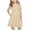 #0289-Beige, variant on Big Girls Simple Short Sleeve Dress with Pocket Casual Summer Midi Dress for Daily Wear